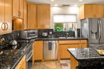 Granite and stainless steel appliances
